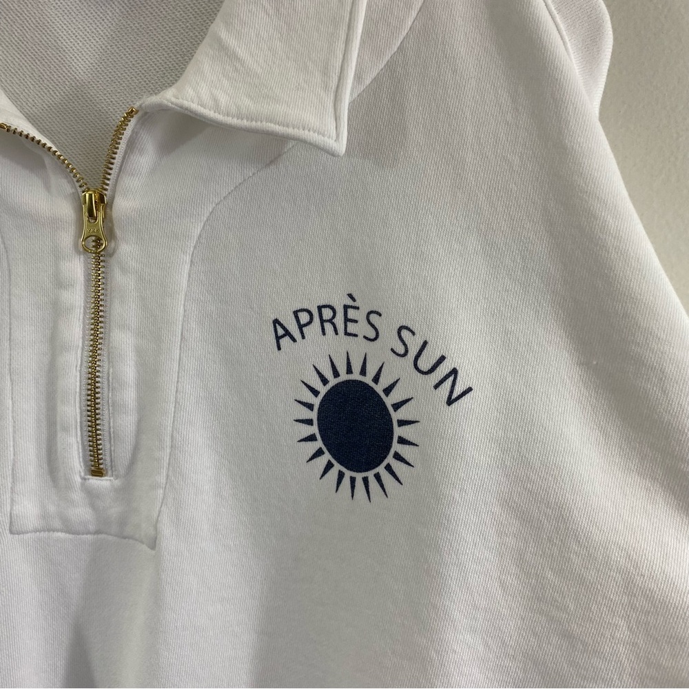 J.Crew Womens White Graphic Half Zip Sweatshirt BQ930 Size XL - Picture 5 of 11